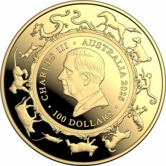 100 Dollars - Charles III 1st Portrait - Year of the Snake, Domed