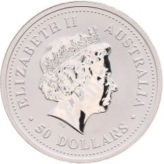 50 Dollars - Elizabeth II 4th Portrait - Koala - Platinum
