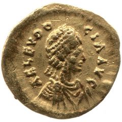 Tremissis - Aelia Eudocia Cross within wreath, Constantinopolis