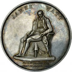 Medal - George III Obsequies for Watt, silver