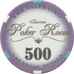 500 Dollar Poker Chip - The Valentino Poker Room Las Vegas, Nevada