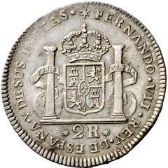 2 Reales - Fernando VII Proclamation coinage