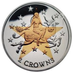 2 Crowns - Elizabeth II First anniversary of the Euro, Gold-Silver