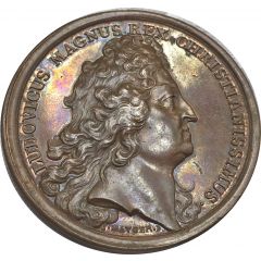 Medal - Louis XIV Failed bombing of Dunkirk by the English and Dutch fleet
