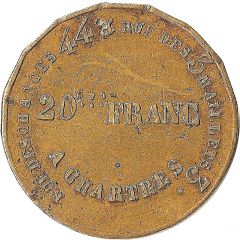20 Francs - Bon pour une coiffure Amiot, Chartres