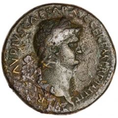 Sestertius - Nero PACE P R TERRA MARIQ PARTA IANVM CLVSIT S C