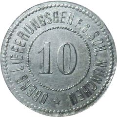 10 Pfennigs - München Oberb. Lieferungsgen. F.D. Sch.