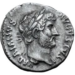 Denarius - Hadrian COS III, Virtus