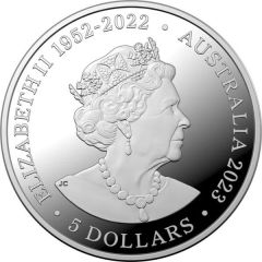 5 Dollars - Elizabeth II 6th Portrait, In the name of - Desert Scorpion, Silver Coloured Proof