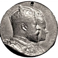 Medal - Edward VII Coronation, Preston, white metal
