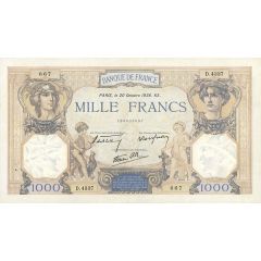 1000 Francs - Cérès and Mercure type 1927 modificated