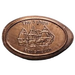 Elongated Coin - The 3 Ships, Portsmouth