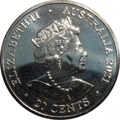 20 Cents - Elizabeth II 6th Portrait - AC/DC - Dirty Deeds Done Dirt Cheap