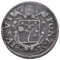1 Quattrino - Pius VI Large Arms, Smooth field
