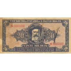 20 Mil Réis 1932 Revolution Bonus, 1st. Print