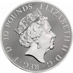 10 Pounds - Elizabeth II White Horse of Hanover, 10 oz Fine Silver