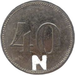 40 Pfennig Werth-Marke, with cutout `N`