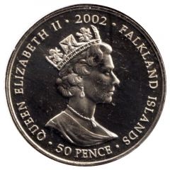 50 Pence - Elizabeth II Scepter and Orb, colored