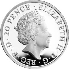 20 Pence - Elizabeth II 5th portrait, 1/10 oz Fine Silver