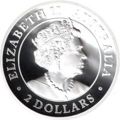 2 Dollars - Elizabeth II 6th Portrait - Australian Brumby - Silver Proof - High Relief