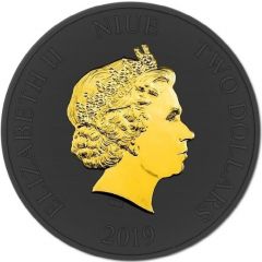 2 Dollars - Elizabeth II Clone Trooper. Black Ruthenium 24K Gold Edition
