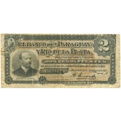 2 Pesos Fuertes Banco del Paraguay y Rio de la Plata