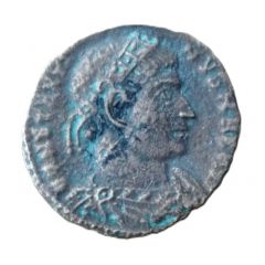 Nummus - Constantinus I CONSTANTINVS MAX AVG, Two standards, GLORIA EXERCITVS, Arelate