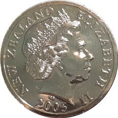 5 Dollars - Elizabeth II 4th Portrait, Fiordland Crested Penguin