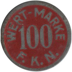 100 Pfennig Wert-Marke F.K.N. München