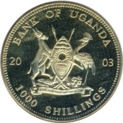 1000 Shillings John Paul II, bronze