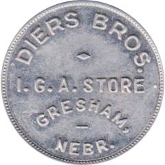 1 Dollar - Diers Brothers I.G.A. Store Gresham, Nebraska