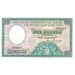 5 Pounds National Commercial Bank of Scotland