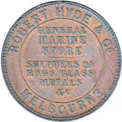 1 Penny - Robert Hyde and Co. 1857 Melbourne, Victoria