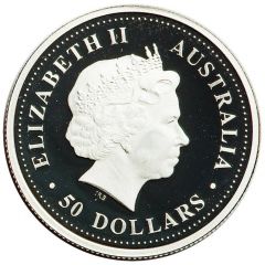 50 Dollars - Elizabeth II 4th Portrait - Tasmanian Bluegum - Platinum Bullion Coin