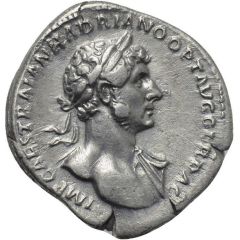 Denarius - Hadrian and Trajan PARTHIC DIVI TRAIAN AVG F P M TR P COS P P