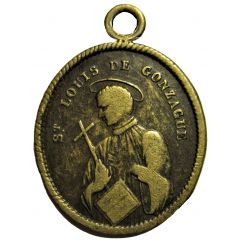 Medallion of Saint Louis de Gonzague and of the Sacred Heart