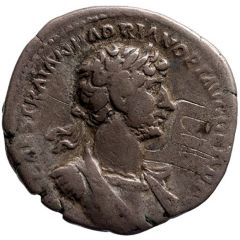 Denarius - Hadrian PARTHIC DIVI TRAIAN AVG F P M TR P COS P P FORT RED, Fortuna