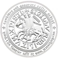 Knights Templar antique silver/light blue geocoin replica