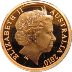 5 Dollars - Elizabeth II 4th Portrait - Tinga - Tasmanian Devil, Gold Bullion Proof