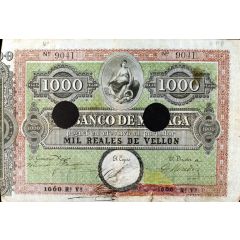 1000 Reales de Vellón Banco de Málaga