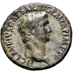 As - Claudius IMP T VESP AVG RES S C, Minerva