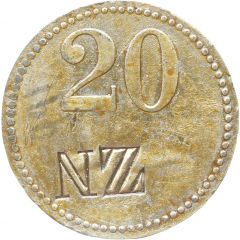 20 Pfennig Werth-Marke, Countermarked `NZ`