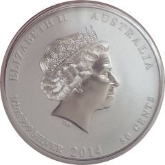 50 Cents - Elizabeth II 4th Portrait - Year of the Horse - Silver Bullion Coin
