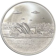1 Ounce Silver - Intaglio Mint UFOs over Sydney