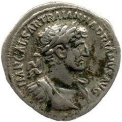Denarius - Hadrian P M TR P COS II SALVS AVG, Salus