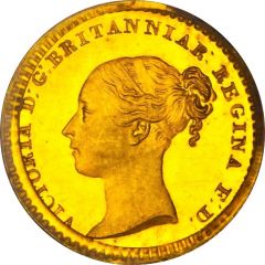 1 Penny - Victoria 1st portrait, Maundy, Gold proof