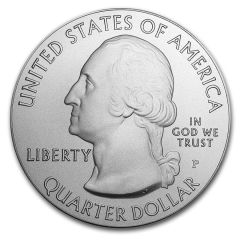 ¼ Dollar `Washington Quarter` The Great Smoky Mountains - Silver 5 oz Bullion