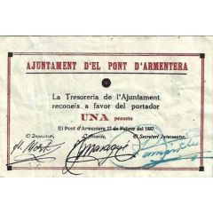 1 Peseta Pont d`Armentera