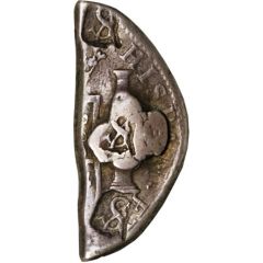 1/2 Dollar Countermark on 1/3-cut Spanish or Spanish Colonial 8 Reales, with plug
