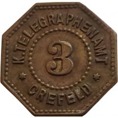 3 Pfennig - Crefeld K. Telegraphenamt